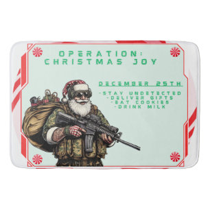 Funny Military/Christmas Santa Bath Mat