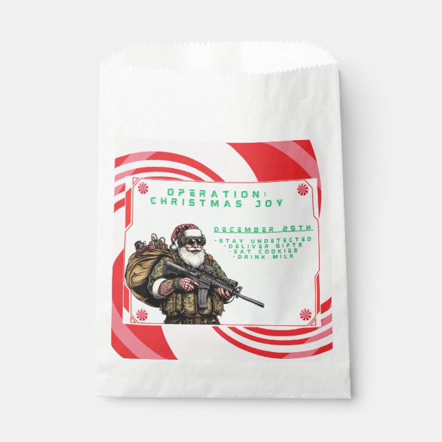 Funny Military/Christmas Santa Favour Bag (Front)