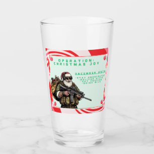 Funny Military/Christmas Santa Glass