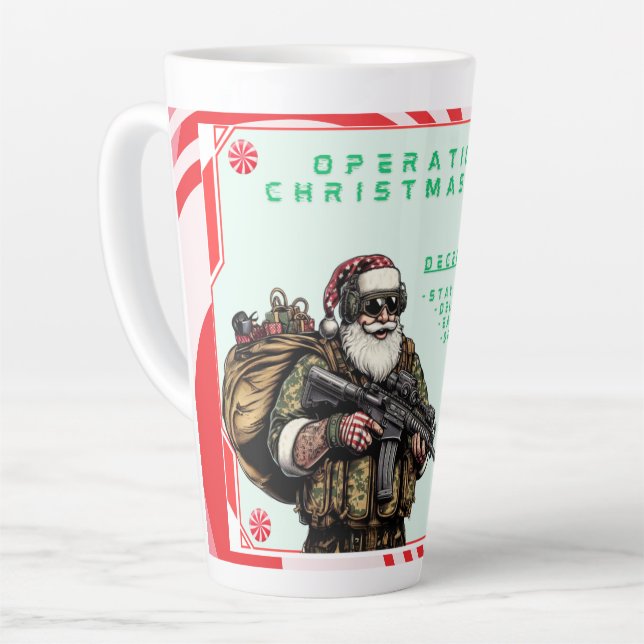 Funny Military/Christmas Santa Latte Mug (Left Angle)