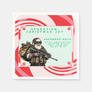 Funny Military/Christmas Santa Napkin
