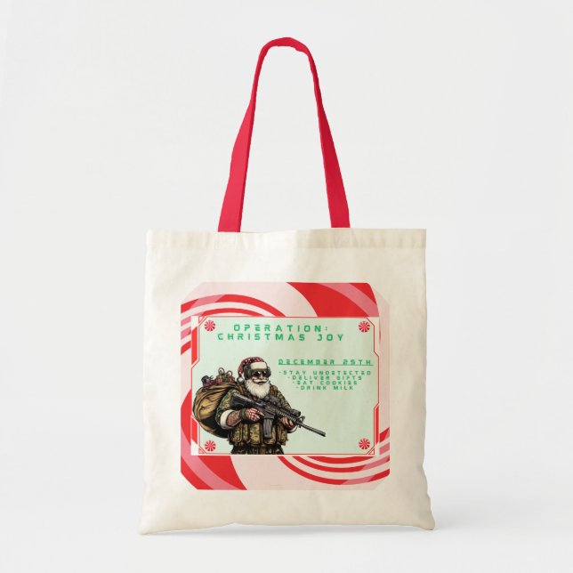 Funny Military/Christmas Santa Tote Bag (Front)