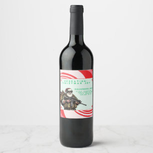 Funny Military/Christmas Santa Wine Label