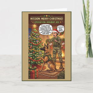Funny Military K9 Christmas  Holiday Card