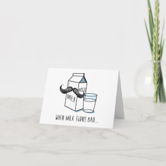 Funny Milk & Moustache Note Card