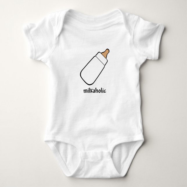 Funny Milkaholic baby shirt (Front)