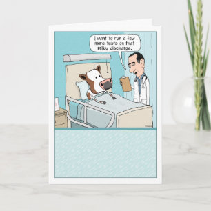 Funny Milky Cow in Hospital Get Well Card