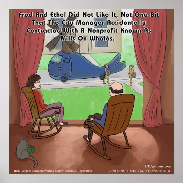 Funny Mills On Whales Poster (Front)