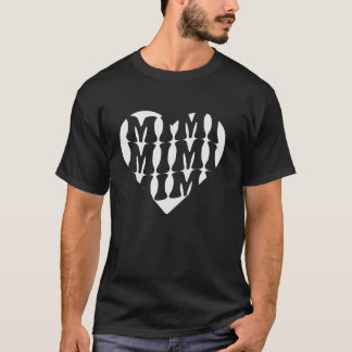 Funny Mimi Heart for Grandma Women Christmas Mothe T-Shirt