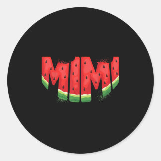 Funny Mimi Watermelon Summer Fruit Family Matching Classic Round Sticker