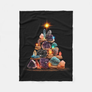 Funny Minerals Christmas Tree Graphic Crystals  Fleece Blanket