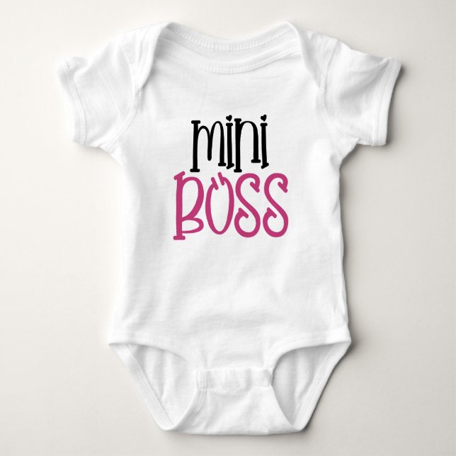 Funny Mini Boss Girl Baby Bodysuit (Front)