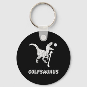 Funny Mini Golf Player Golf Dinosaur Golfer T-rex  Key Ring