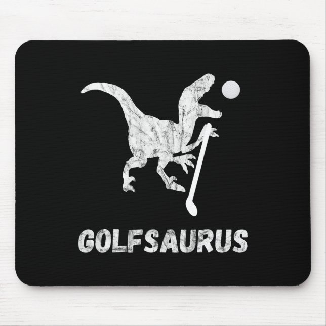 Funny Mini Golf Player Golf Dinosaur Golfer T-rex  Mouse Pad (Front)