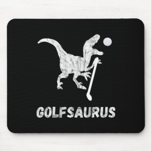 Funny Mini Golf Player Golf Dinosaur Golfer T-rex Mouse Pad