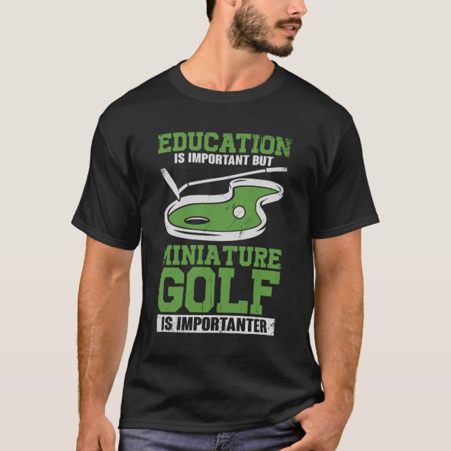 Funny Miniature Crazy Golf Player Gift T-Shirt (Front)
