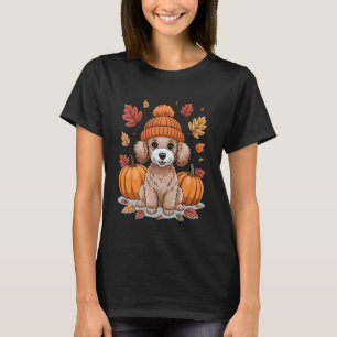 Funny Miniature Poodle Fall Scarf Autumn Leaves Do T-Shirt