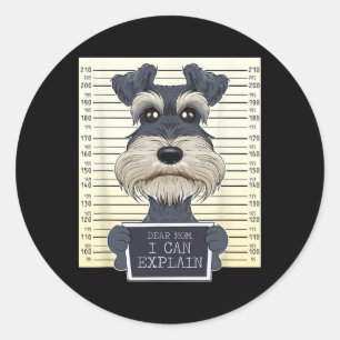 Funny Miniature Schnauzer Mum I Miniature Schnauze Classic Round Sticker