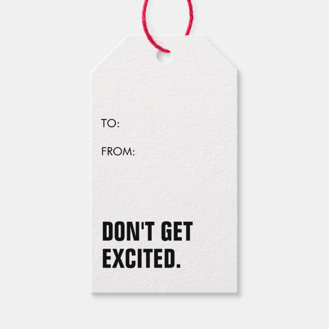 Funny Minimal Novelty Birthday Gift Tags (Front)