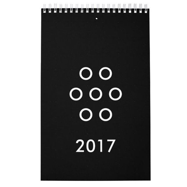 Funny Minimalism Circles Black and White Calendar (Cover)