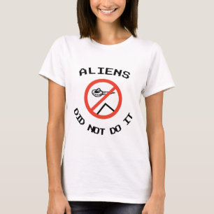Funny Minimalist Aliens Did Not Do It T-Shirt