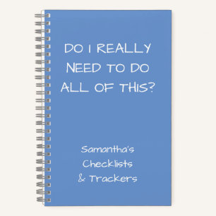 Funny Minimalist Blue To Do Checklist Small Notebook