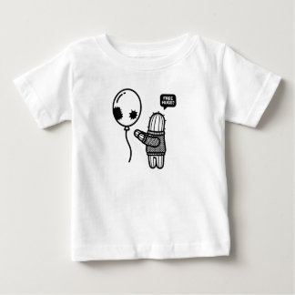 Funny Minimalist Cactus Hugging Balloon Sticker Baby T-Shirt