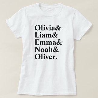 Funny Minimalist Custom Text Name List Shirt 