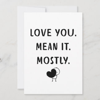 Funny Minimalist Love Quote Design Holiday Card