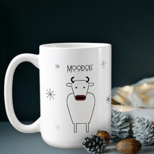 Funny Minimalist Moodolf The Red Nose Reindeer Pun Coffee Mug