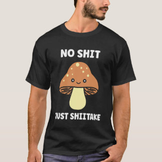 Funny Minimalist Mushroom Simple just Shiitake T-Shirt