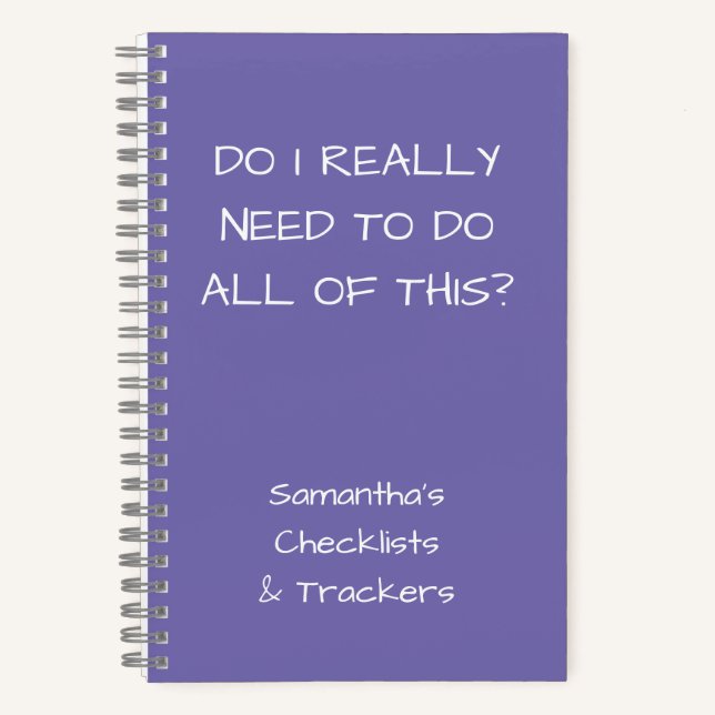 Funny Minimalist Periwinkle To Do Checklist Small Notebook (Front)