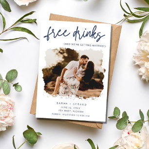 Funny Minimalist Photo Wedding Save the Date