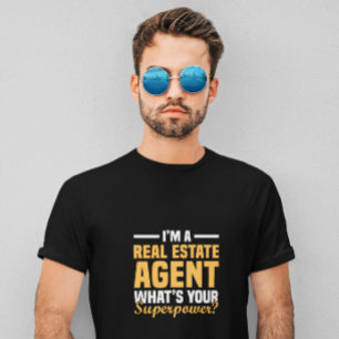 Funny Minimalist Real Estate Agent Superpower T-Shirt