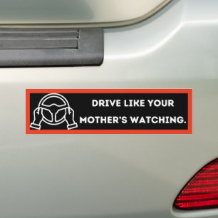 Funny Minimalist Safe Driving Bumper Sticker