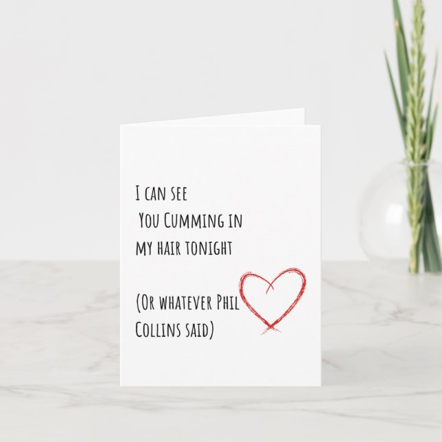 Funny Minimalist Valentines Day Card Phil Collins  (Front)