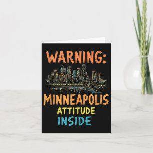 Funny Minneapolis Minnesota Night Skyline Vintage  Card