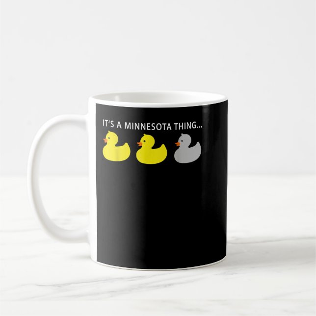 Funny Minnesota Duck Duck Grey Duck Coffee Mug (Left)