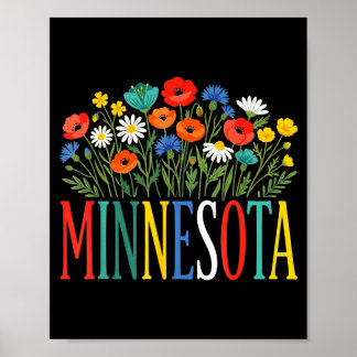 Funny minnesota floral vacation group matching poster