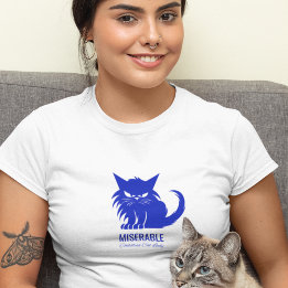 Funny Miserable Childless Cat Lady T-Shirt