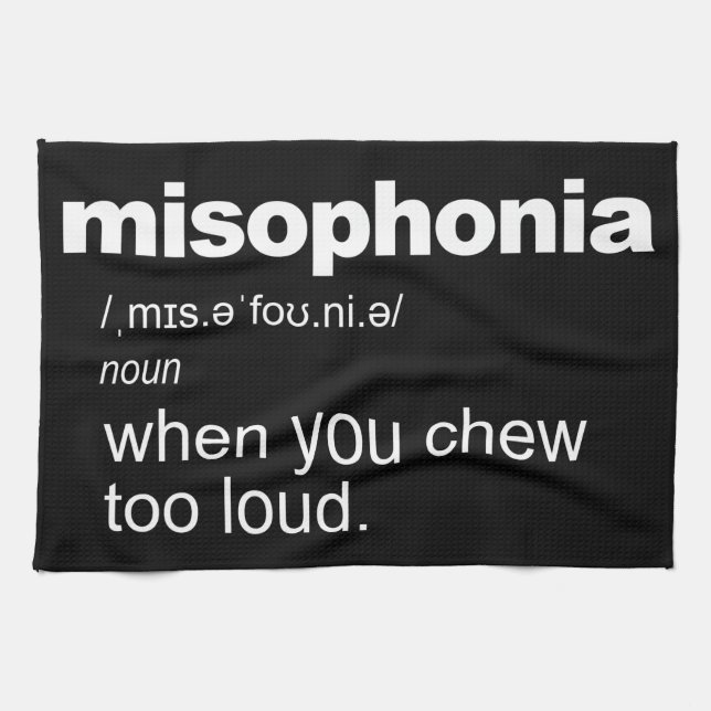 Funny Misophonia Definition Tea Towel (Horizontal)