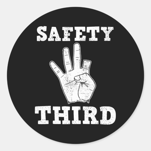 Funny Missing Finger Safety Third Fireworks July 4 Classic Round Sticker (Front)