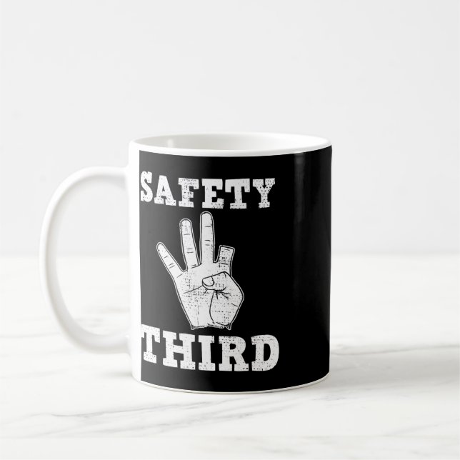 Funny Missing Finger Safety Third Fireworks July 4 Coffee Mug (Left)