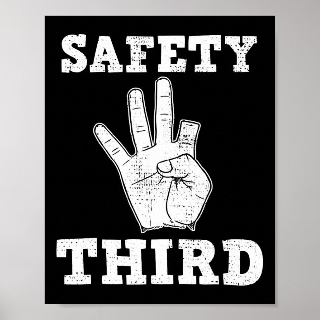 Funny Missing Finger Safety Third Fireworks July 4 Poster (Front)