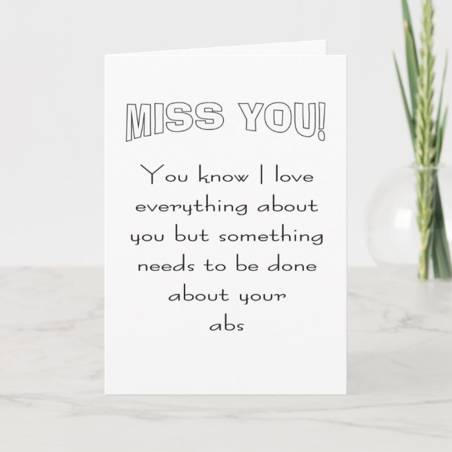 Funny missing you  card (Front)