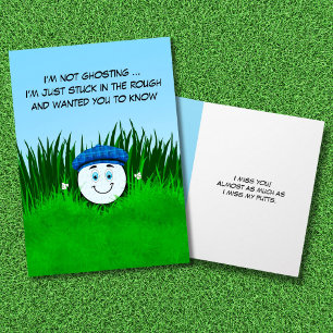Funny Missing You Golf Ball In Rough Card