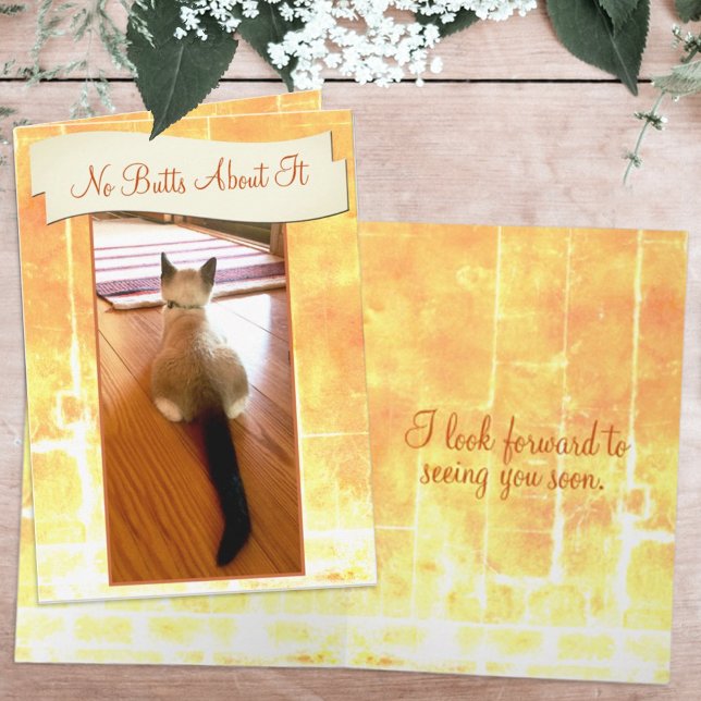 Funny Missing You Siamese Kitten Photo Placeholder Card (Creator Uploaded)