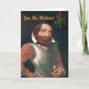 Funny Mistletoe Christmas Holiday Card