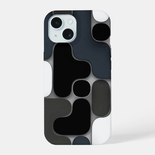 funny mixed shapes iPhone 15 case (Back)