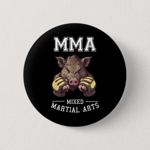 Funny Mma Boar - Thai Boxing Cage Fighting 6 Cm Round Badge